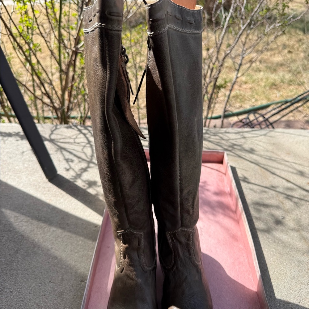BED |STU Women's Over-the-Knee Brown Leather Riding Boots Size 6 - Picture 10 of 16